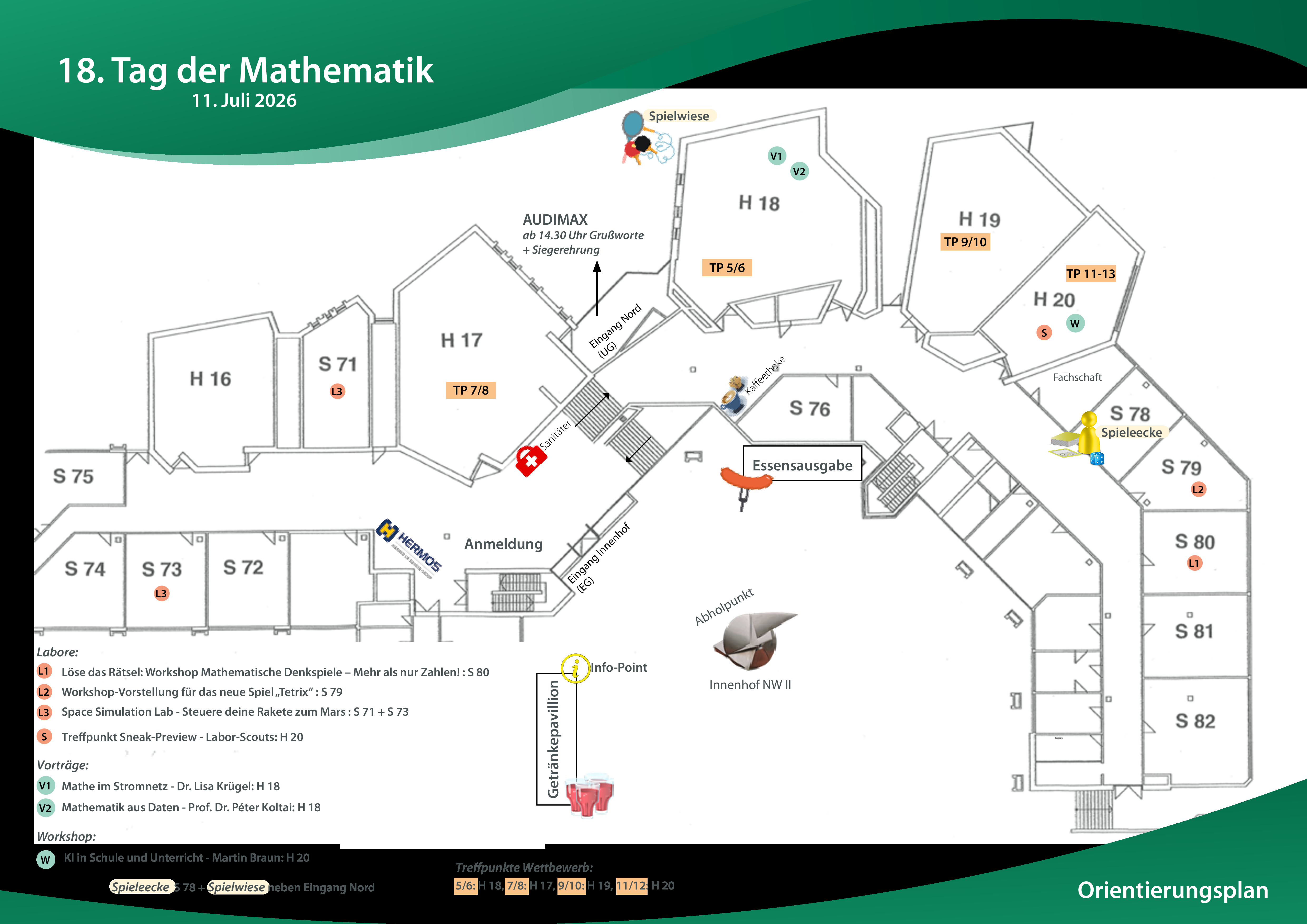 Orientierungsplan für den 18. Tag der Mathematik