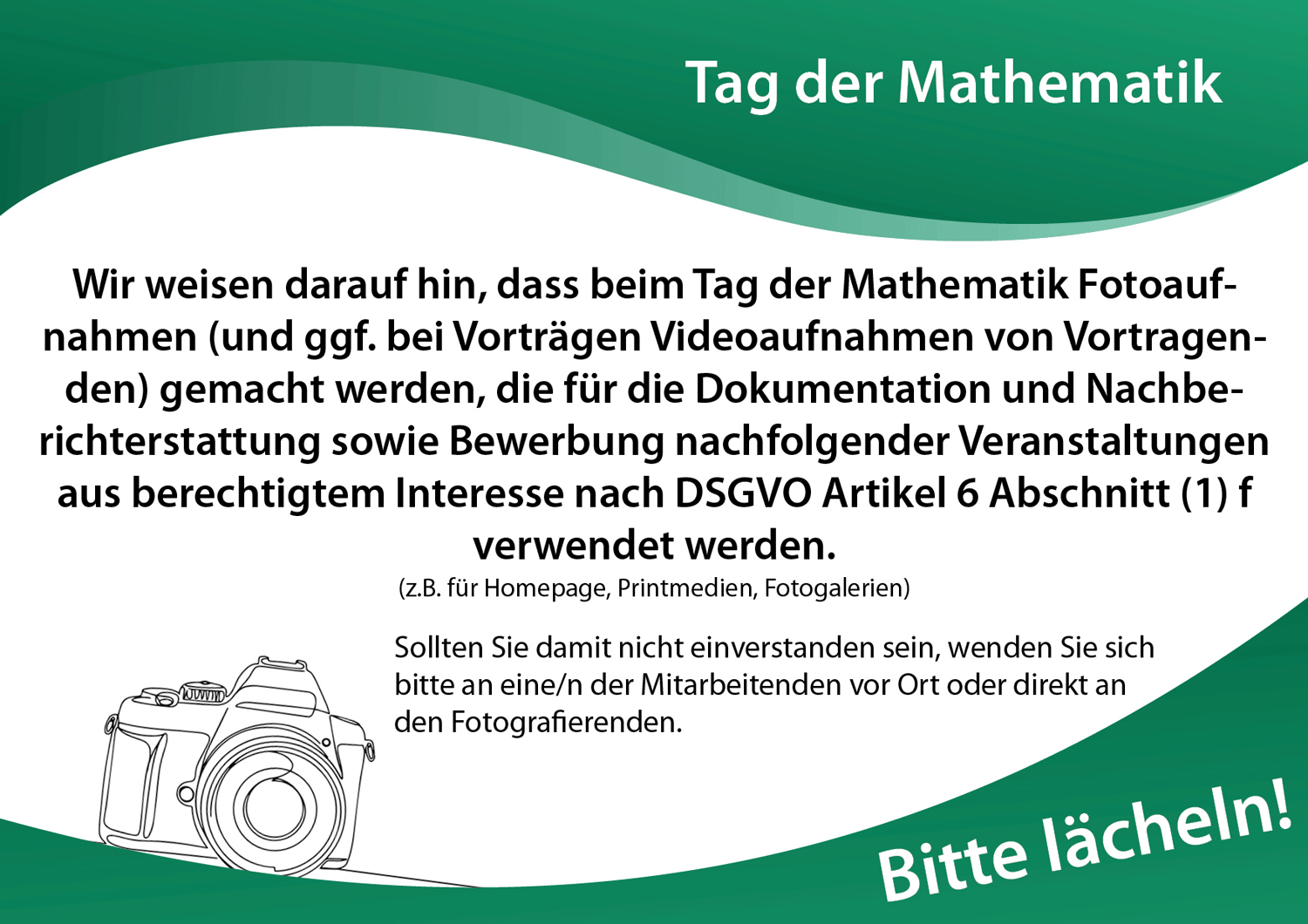 Hinweis zu Fotoaufnahmen beim TdM